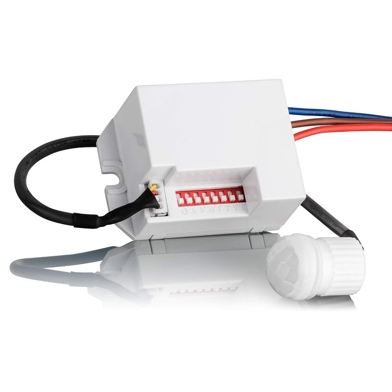 SEBSON 2x Mini PIR Sensor Indoor, Ceiling Flush Mounted for Installation, LED suitable, Infrared Motion Sensor, Range max. 6m/360°, Programmable