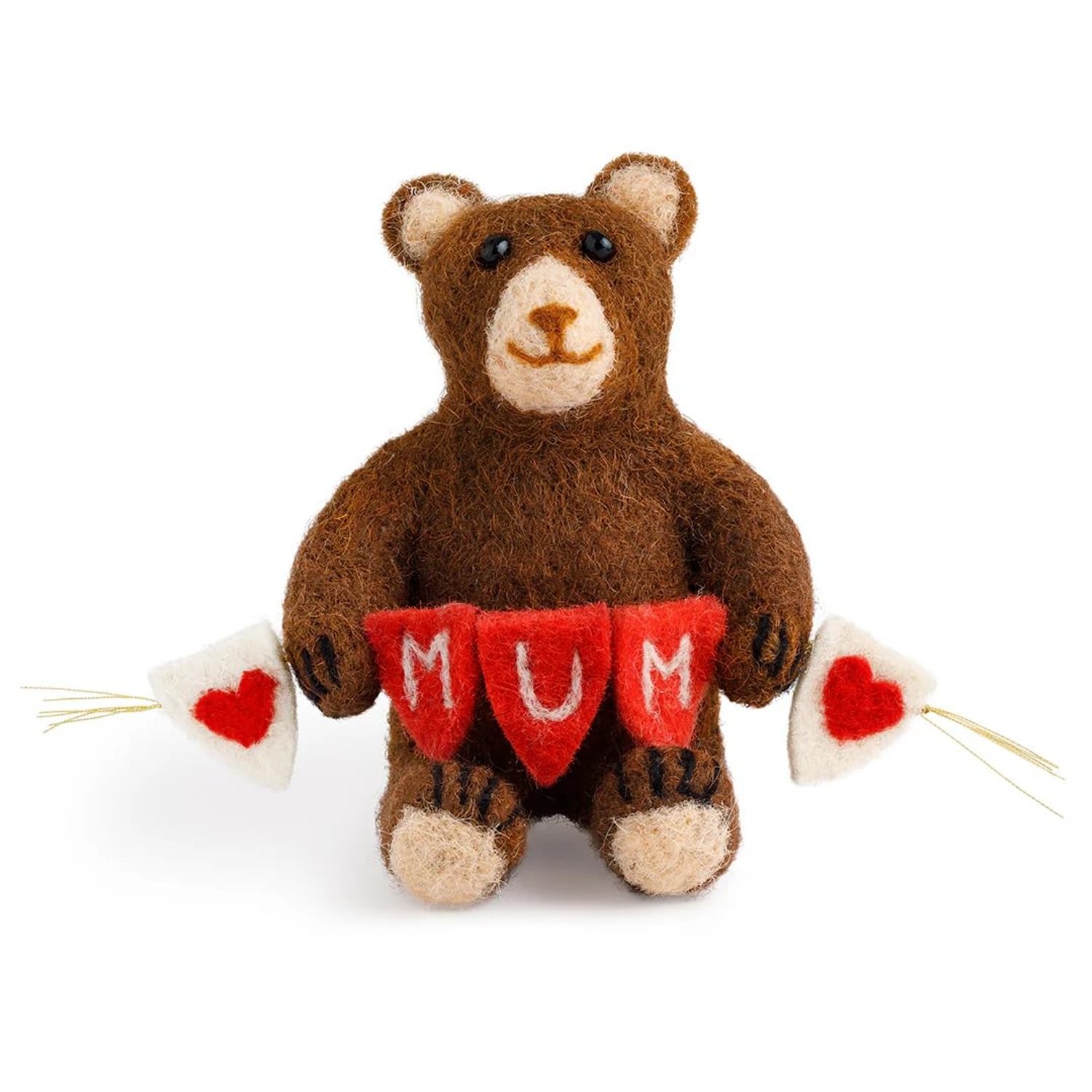 Sew Heart Felt - Mumma Bear- Wool Felt Bear Ornament Gifts for Mum