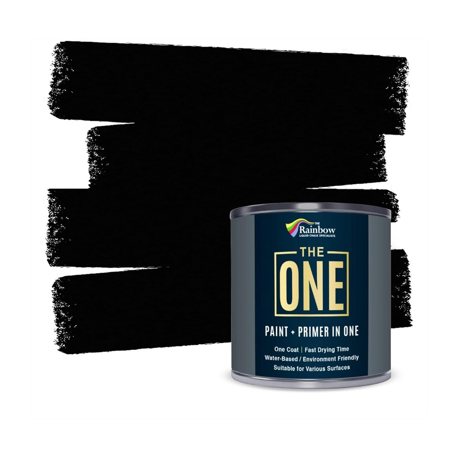 THE ONE All-In-One Paint & Primer - Black Gloss, 2.5 L | Multi-Surface 1 Coat Formula | Easy Indoor & Outdoor Decorating for Home & Garden Walls, Floors & Furniture | Durable, Water-Based & Low VOC
