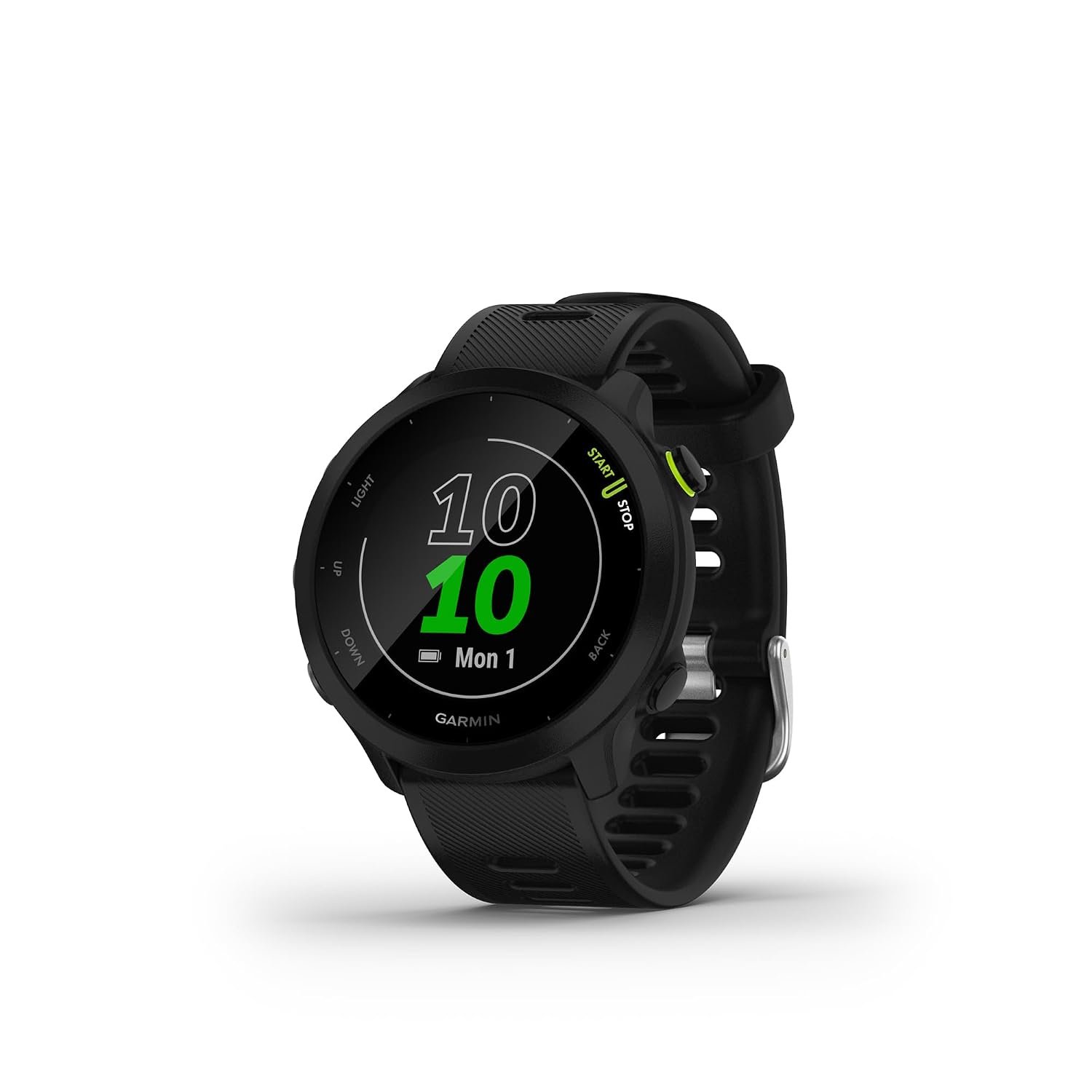 Garmin Forerunner 55, 42mm GPS running smartwatch, easy to use, lightweight, training guidance, safety & tracking features, up to 14 days battery life, Black