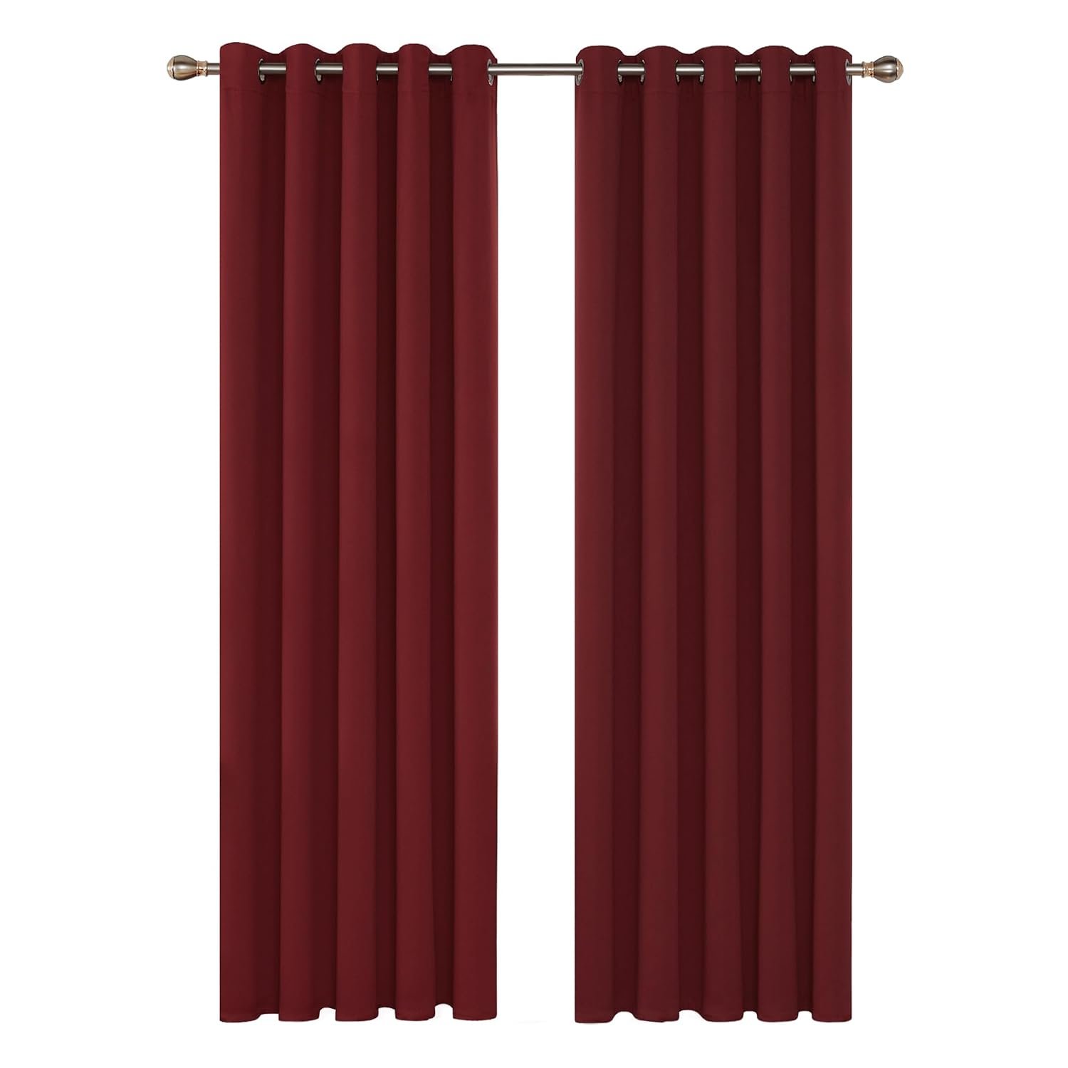 Deconovo Blackout Curtains Super Soft Bedroom Curtains Thermal Insulated Energy Saving Curtains for Kids Red 90x108 Inch 2 Panels