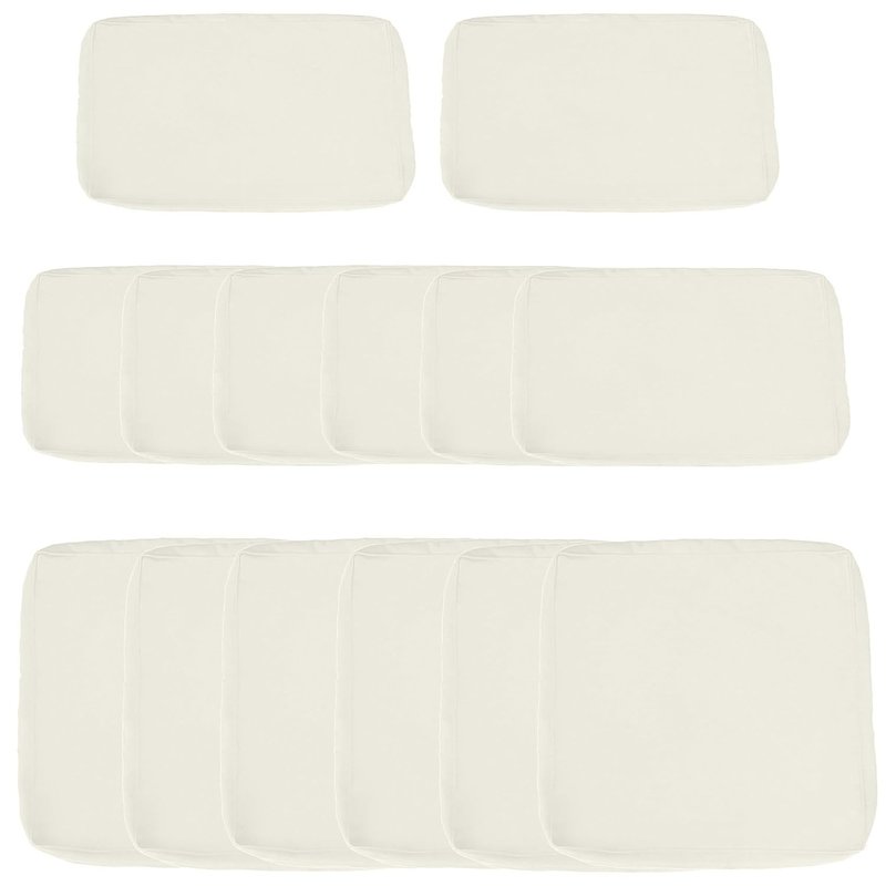 Outsunny Replacement Cushion Covers for Garden Sofa Set, Garden Rattan Sofa Cushion Polyester Cover Replacement Outdoor - No Cushion Included, Cream