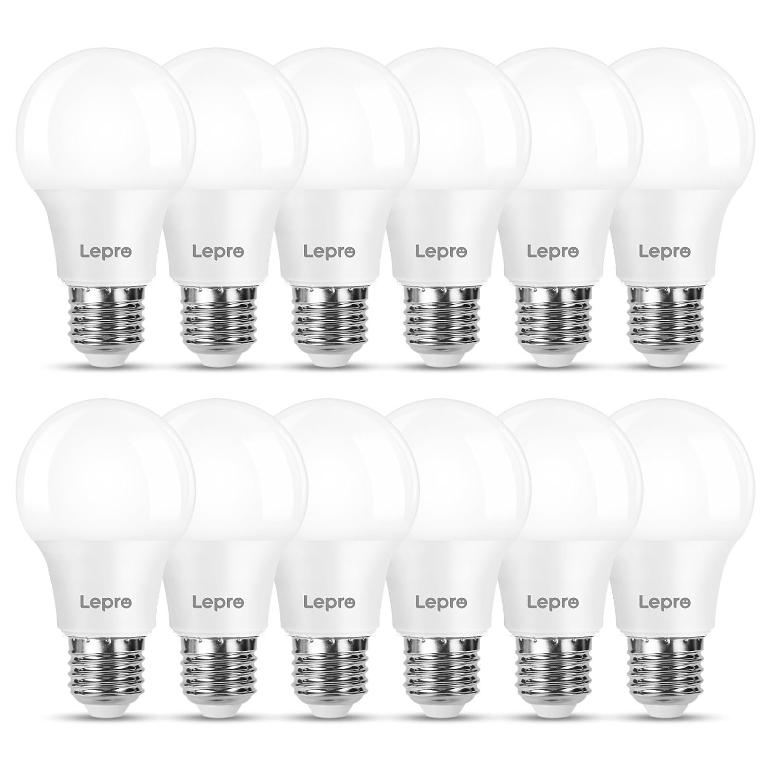 Lepro E27 Screw Bulbs 60W Equivalent, Warm White 2700K E27 LED Bulbs, 8.5W 806lm Edison Screw ES LED Light Bulb, Energy Saving Light Bulbs for Lamp, Non-dimmable, Pack of 12