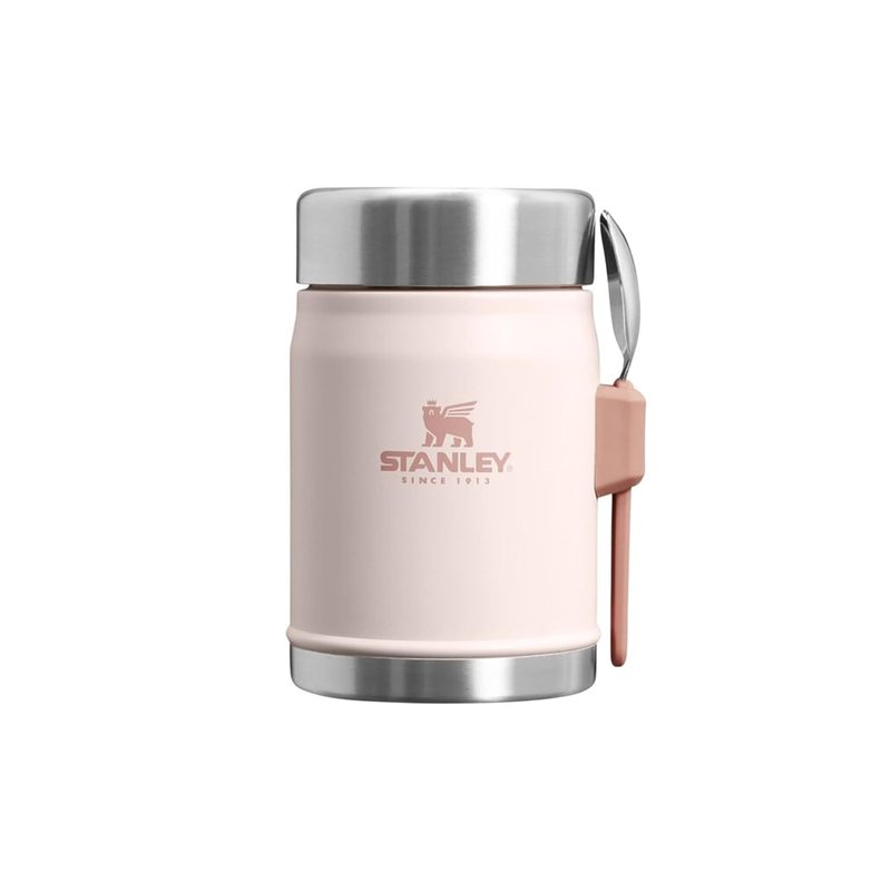 STANLEY 1913 Classic Legendary Food Jar 0.4L With Spork - Keeps Cold For 7 Hours - BPA-Free Stainless Steel Soup Flask - Leakproof - Dishwasher Safe - Rose Quartz
