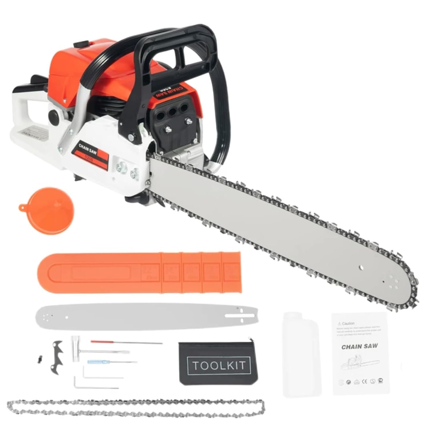 ZHDPYHDD 52cc 20" Petrol Chainsaw | 2-Stroke Heavy-Duty Easy-Start Gas Chainsaw with Auto Oiling, Chain Brake for Tree Felling, Firewood, Garden & Farm Use