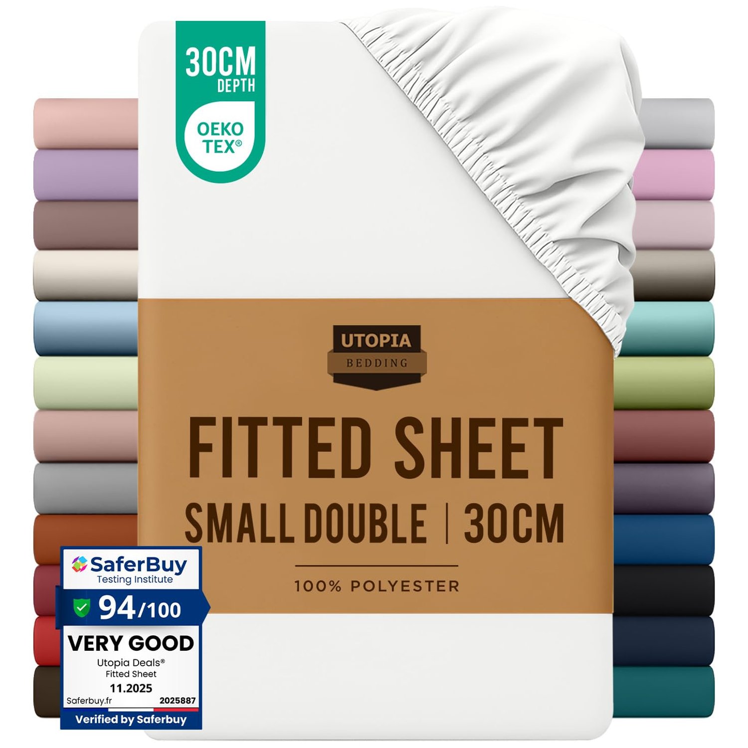 Utopia Bedding Fitted Sheet (Bulk Pack of 6) - Deep Pocket - Easy Care - OEKO-TEX Certified - Soft Brushed Microfibre Fabric - Shrinkage and Fade Resistant (Single, White)