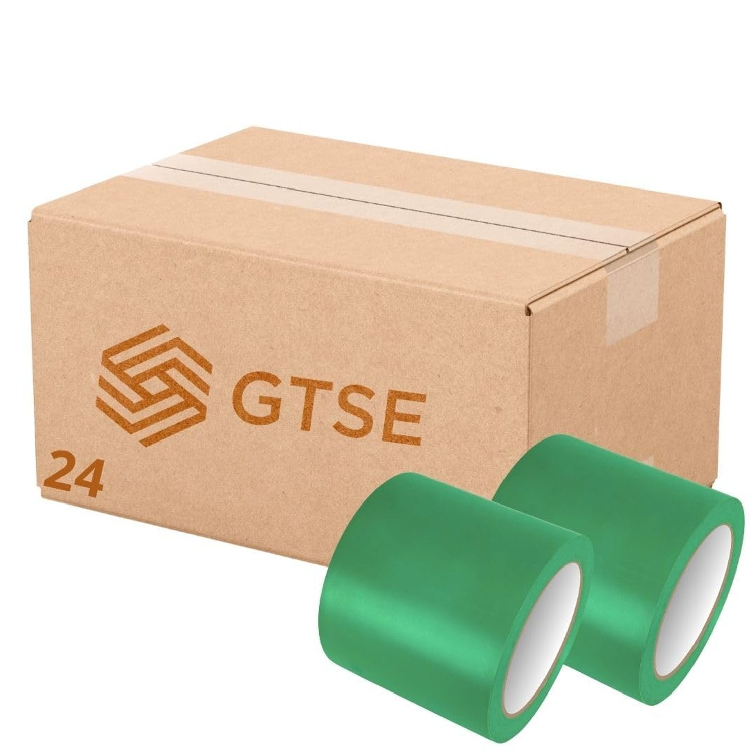 GTSE 100mm x 33m, Green,Wide PVC Vinyl Floor Tape, 24 Rolls, Safety Marking Tape, 0.15mm Thick, Suitable for Dance Floors, Gyms, Warehouse, Sports Industry