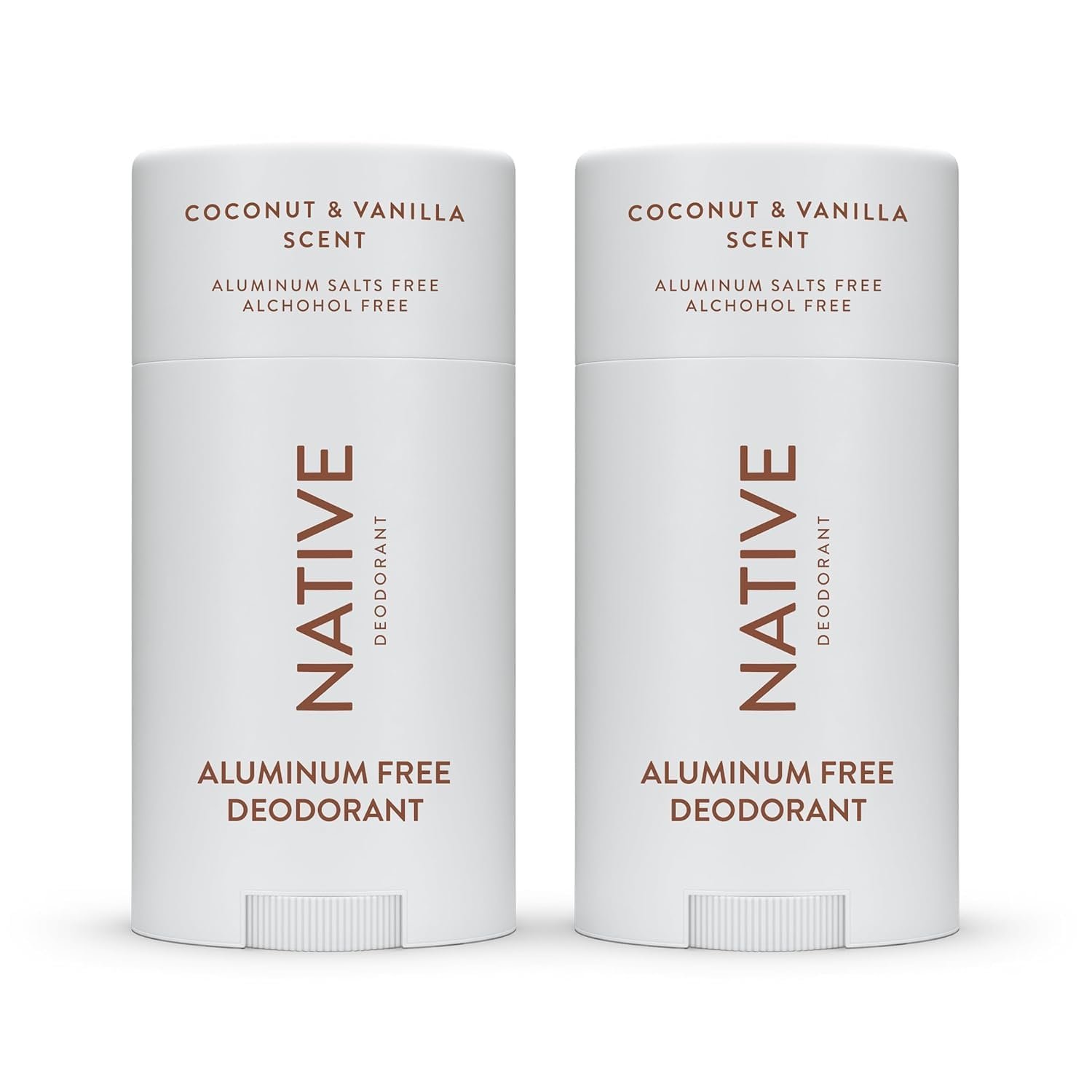 Native Deodorant Womens & Men – Alcohol & Aluminium Free - Coconut & Vanilla Scent - Naturally Derived with Shea Butter, Coconut Oil & Baking Soda - 72 Hour Odor Control (2 Pack, 75ml Each)