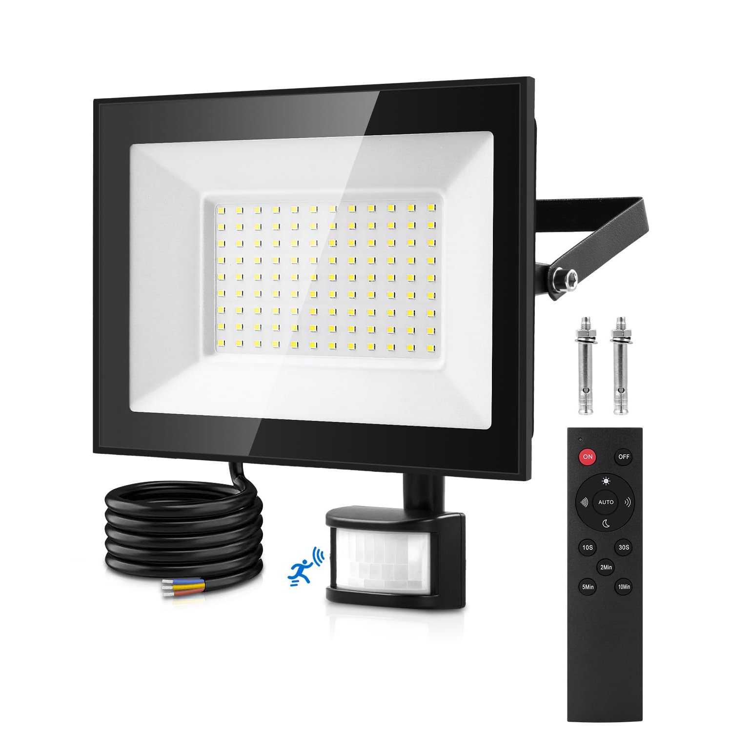 Lightasea Security Lights Outdoor Motion Sensor, 100W PIR Security Light with Remote Control, IP66 Waterproof LED Motion Sensor Light Outdoor, 10000LM 6500K PIR Floodlight for Garden, Backyard, Garage