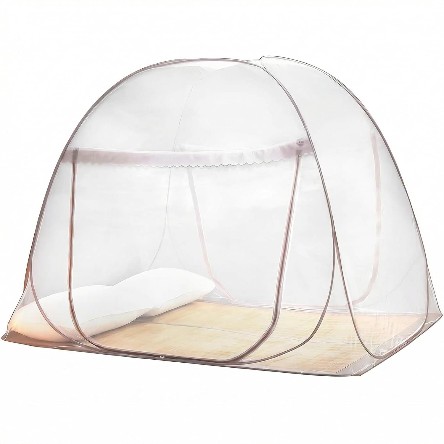 QWORK Mosquito Net For Bed, Pop Up Mosquito Net, Foldable Double Door Mosquito Curtain,150 * 200 * 150cm