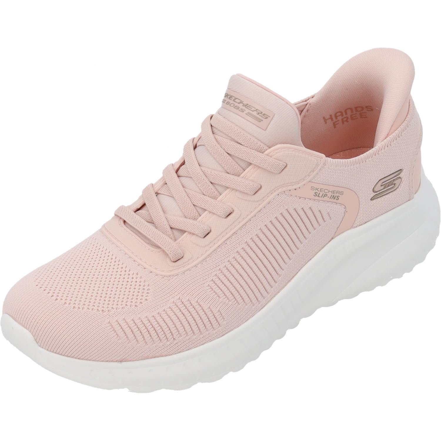 Skechers Women's Bobs Squad Chaos Current Muse Trainers, Light Pink Textile, 9 UK