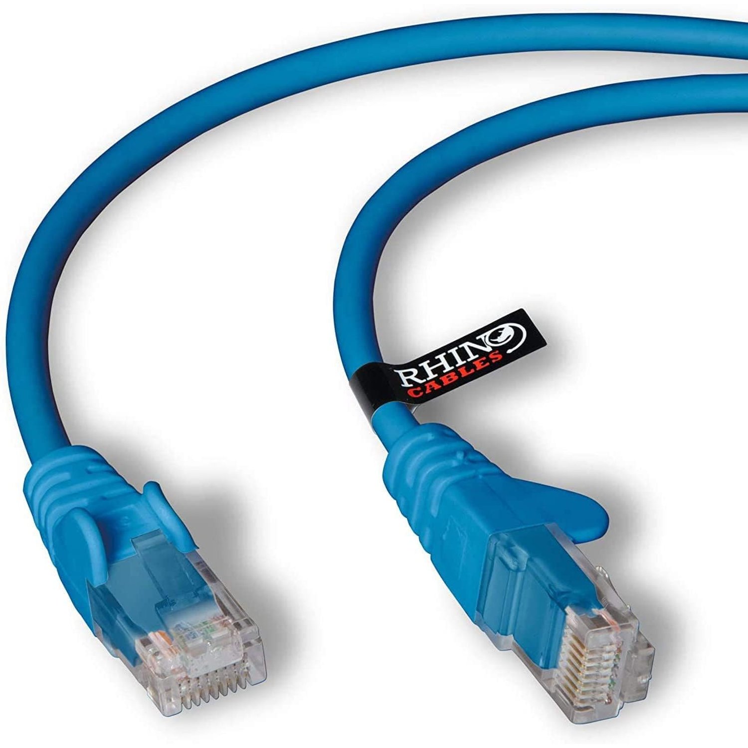 rhinocables CAT 6 High-Speed Gigabit Ethernet Cable - Patch Network Lead for LAN| Snagless UTP With LSZH Jacket | RJ45 Connector - Internet, Router, Modem, Smart TV, PC & More (5m, Blue, Pack of 25)