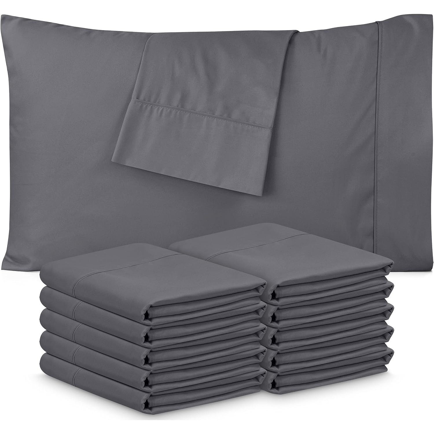 Utopia Bedding Bulk Pack of 120 Pillowcases, Standard 50x75cm Grey
