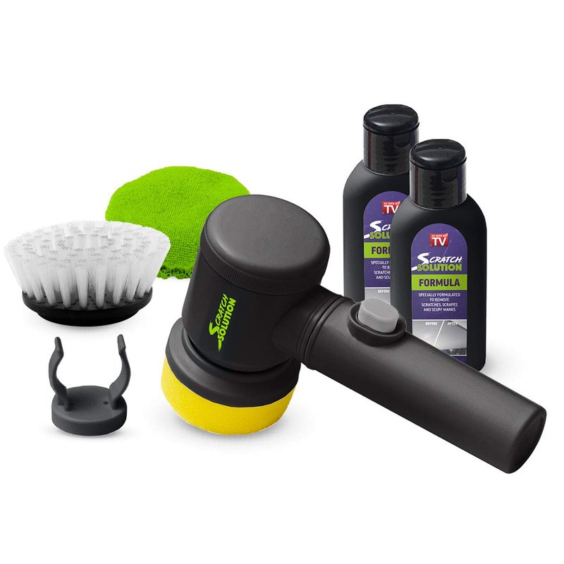 JML Car Scratch Remover - Scratch Solution Repair Kit for Scratched Car Paint and Detailing - For Scuffs, Scrapes, Scratches, Includes High Speed Sponge Applicator, x2 Formula, Polishing Pad and Brush