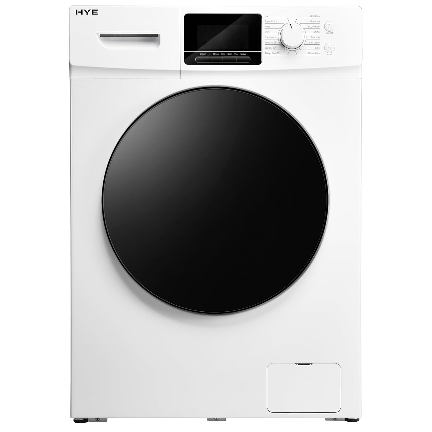 HYE Washing Machine - Washer, 8KG Drum, 1400RPM, A Energy Rating, 60CM Width, Freestanding Design, Quiet 76 dB Operation, 16 programs, Quick Wash, White, Perfect For Busy Households - W0108RT14W07