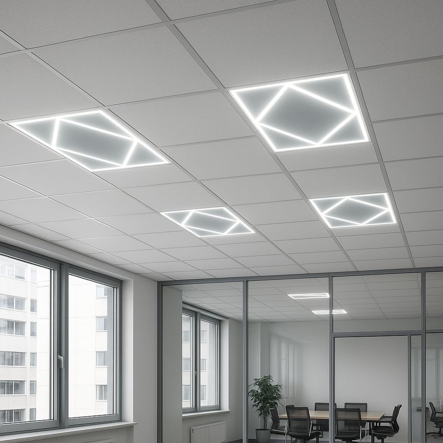 600x600 LED Panel Light 80W 8000lm 6500K Cool White Daylight Diamond Diffuser Commercial Office Shop Warehouse Suspended Grid Ceiling Lighting Panel Tile Energy Saving 5 Year Warranty Trade Quality