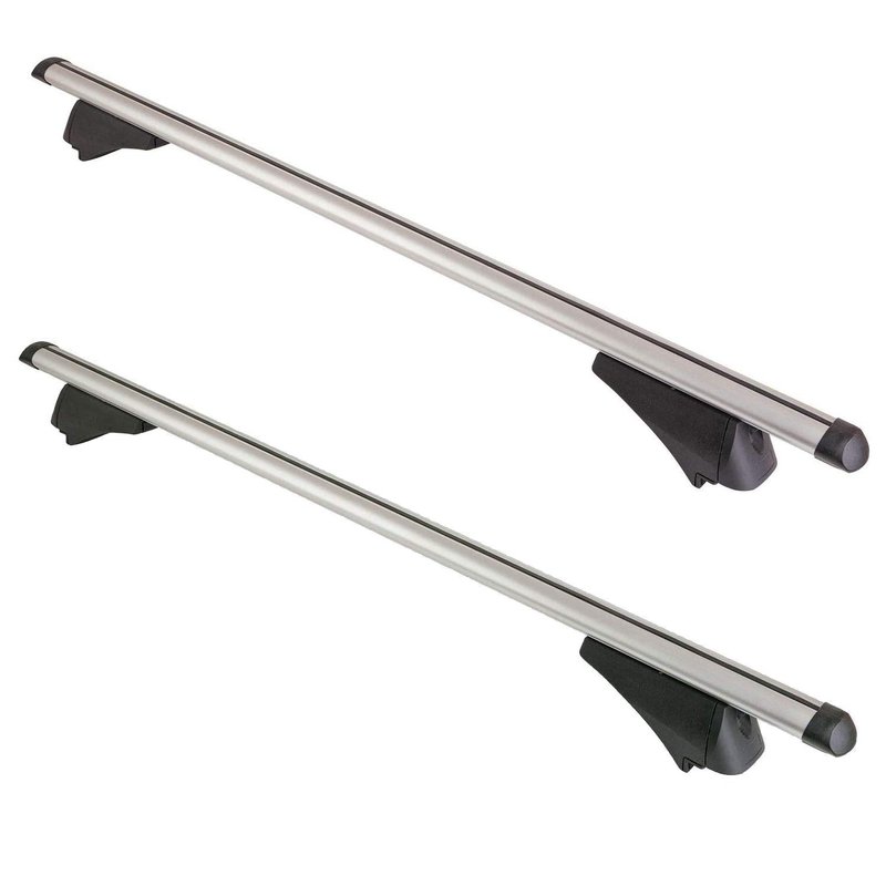 Summit SUM-004 Railing Roof Bars For Cars With Flush Rails, Aluminium, Locking, Set of 2-1.2m, Silver