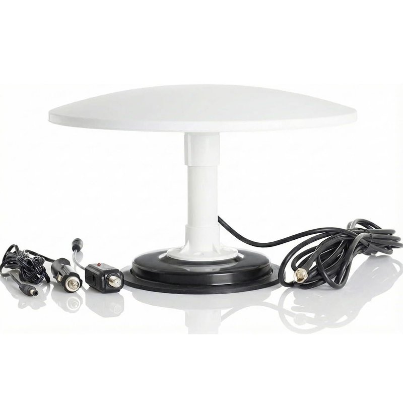 KUMA Cosmos Magnetic Caravan TV Aerial | High Gain 360° Omnidirectional Freeview Digital HD TV Antenna | Built-In Signal Booster - Portable Outdoor Kit for Motorhome, Truck, Campervan, Boat & Car