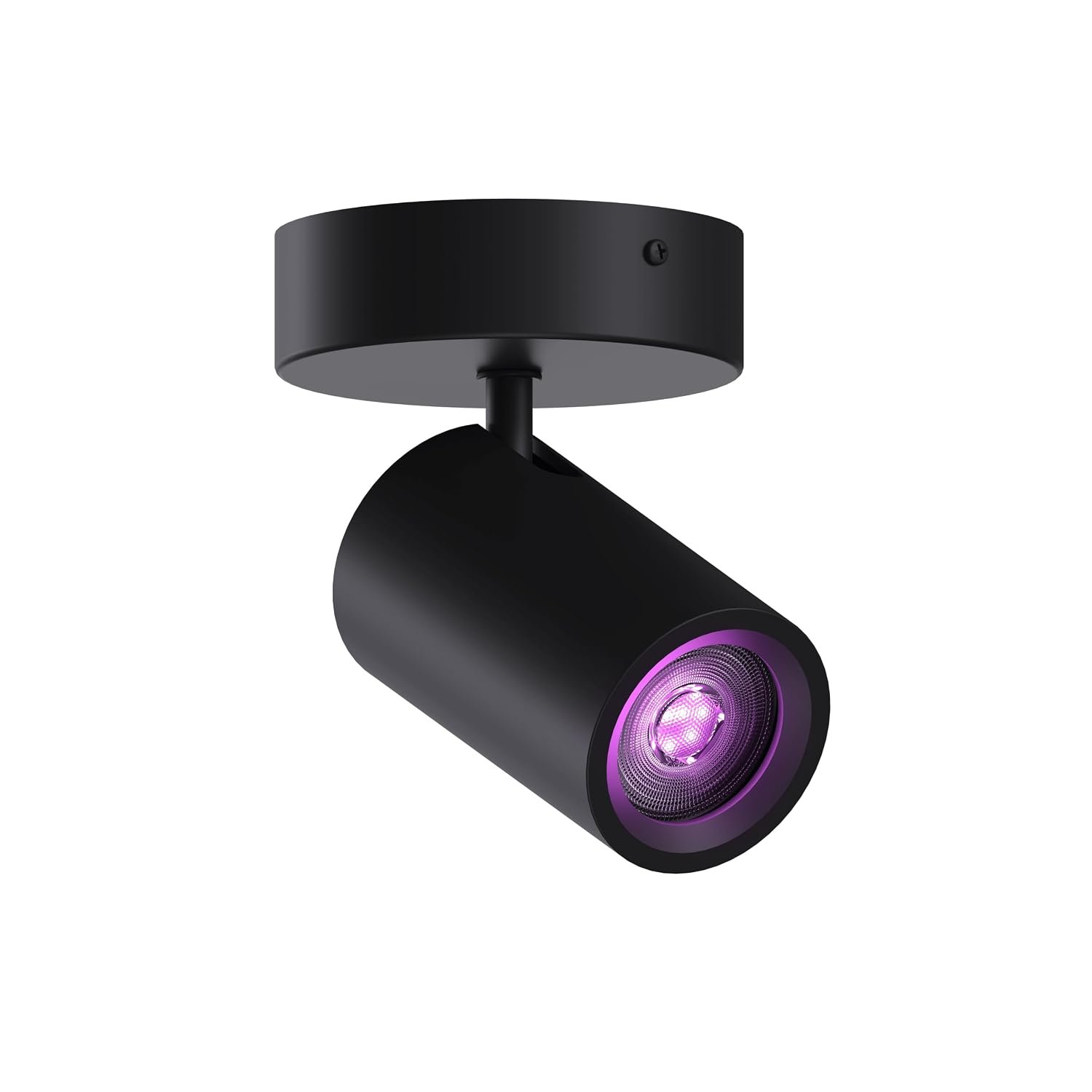 CALEX - Smart LED Ceiling Light, 1-Light Spot, Rotatable Spotlight, GU10 Bulb, App-Controlled, Compatible with Amazon Alexa, Round, Black