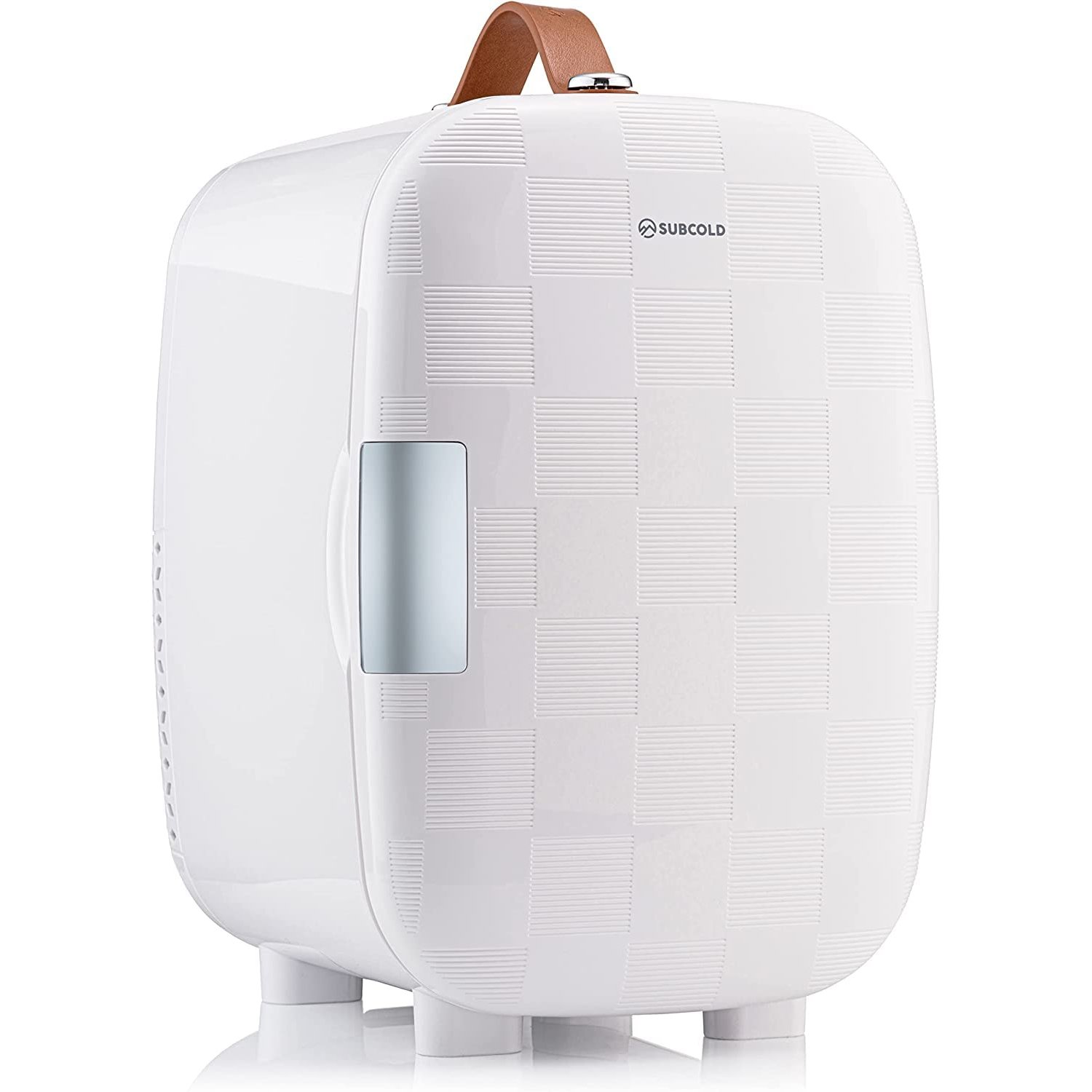Subcold PRO6 Mini Fridge 6L / 8 Can – Quiet & Energy-Efficient, USB & AC Powered Small Fridges for Bedrooms, Car, Office | Portable Mini Fridge For Skincare, Beauty, Drinks & Snacks (Chequer White)