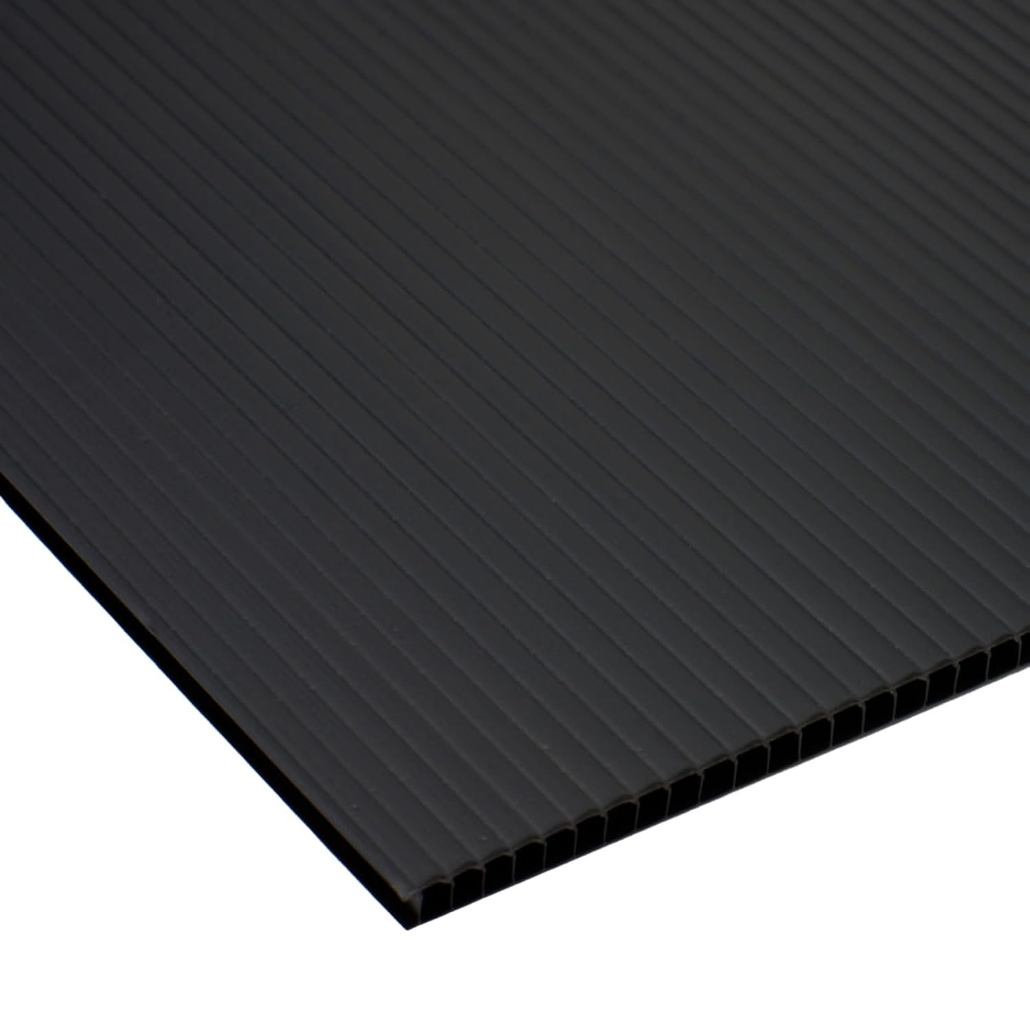 the-aluminium-shop Durable 2mm Thick Correx Black - 2400 x 1200 mm - Versatile and Sturdy Material Flat Delivery (20 Sheets, Black)