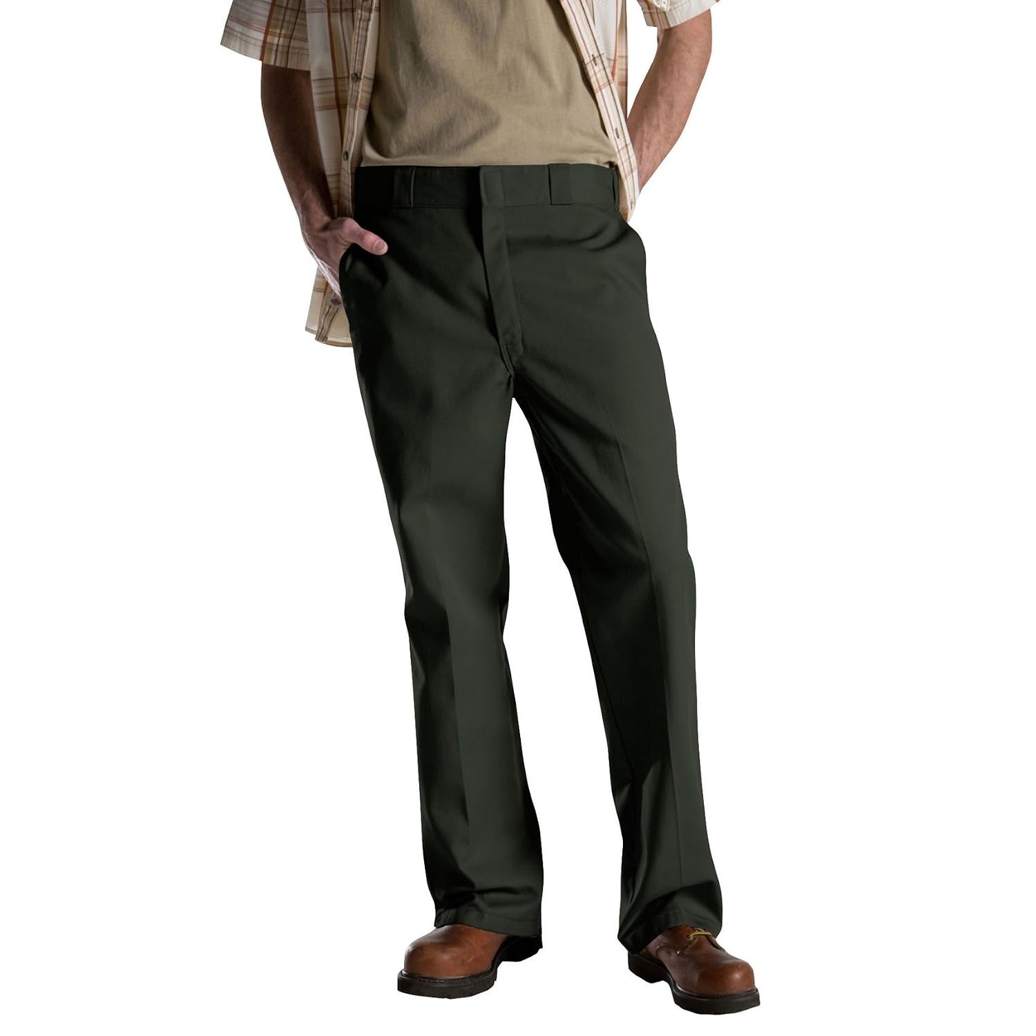 Dickies Original 874 Work Men's Trousers - Blue, Green (Olive Green), 34W x 30L