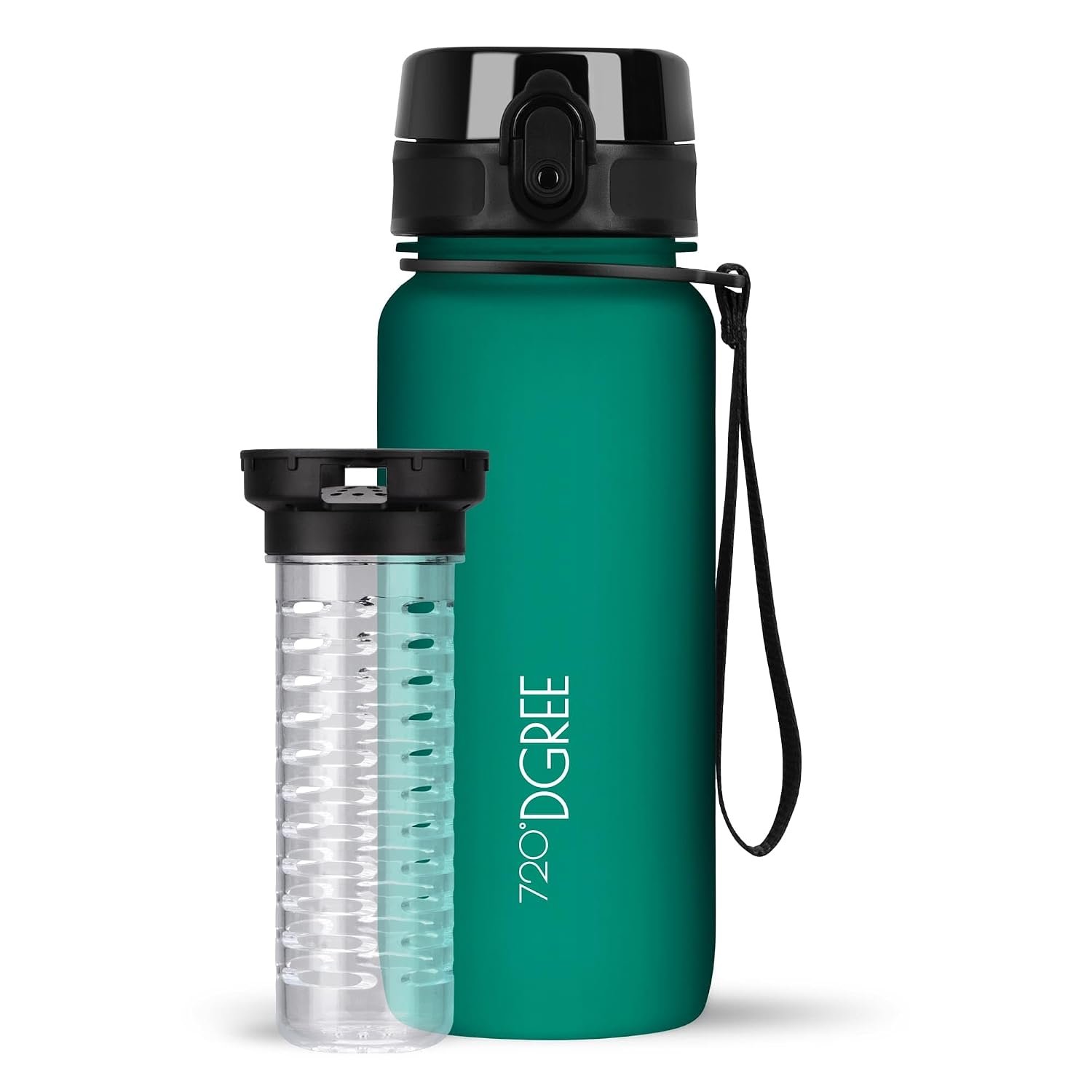 720°DGREE Water Bottle “uberBottle“ - 650 ml softTouch +Fruit-Infuser, BPA-Free Tritan, Leakproof, Reusable Drinking Bottle - Sports Bottle for Gym, Kids, School, Fitness, Running, Travel, Office