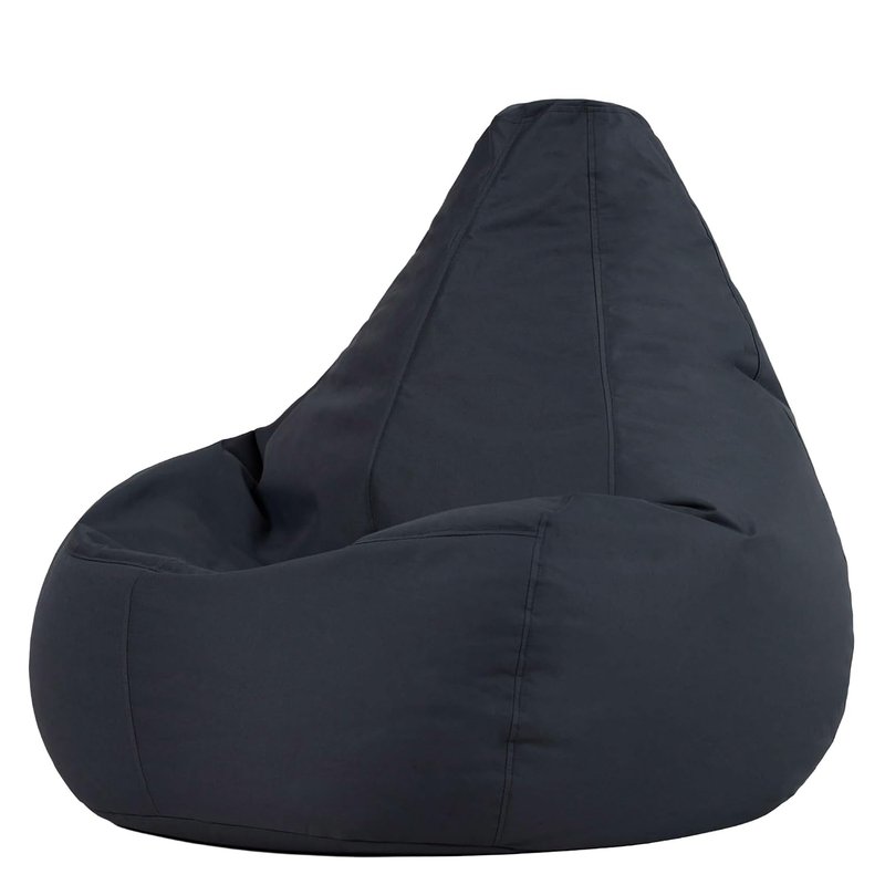 Bean Bag Bazaar Dalton Gaming Bean Bag Chair, Charcoal Grey, Garden Chair, Water Resistant Fabric, Beanbag for Indoor and Outdoor Use with Filling Included, Garden Furniture, Outdoor Seating