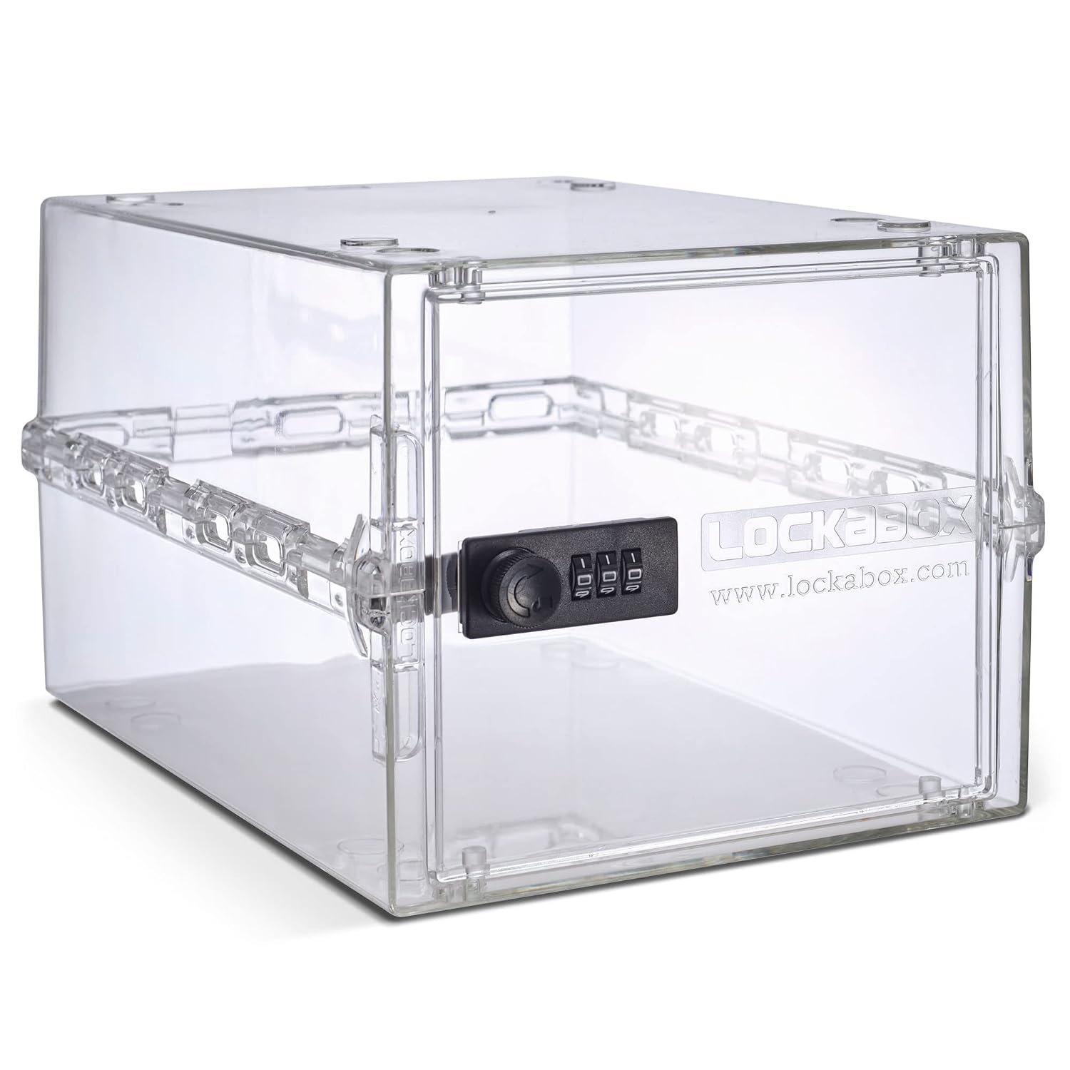 Lockabox One™ | Premium Lockable Medicine Box (10L) | Lightweight & Hygienic Medicine Lock Box | Made In Britain | External Size 31 x 21 x 17 cm (Crystal)