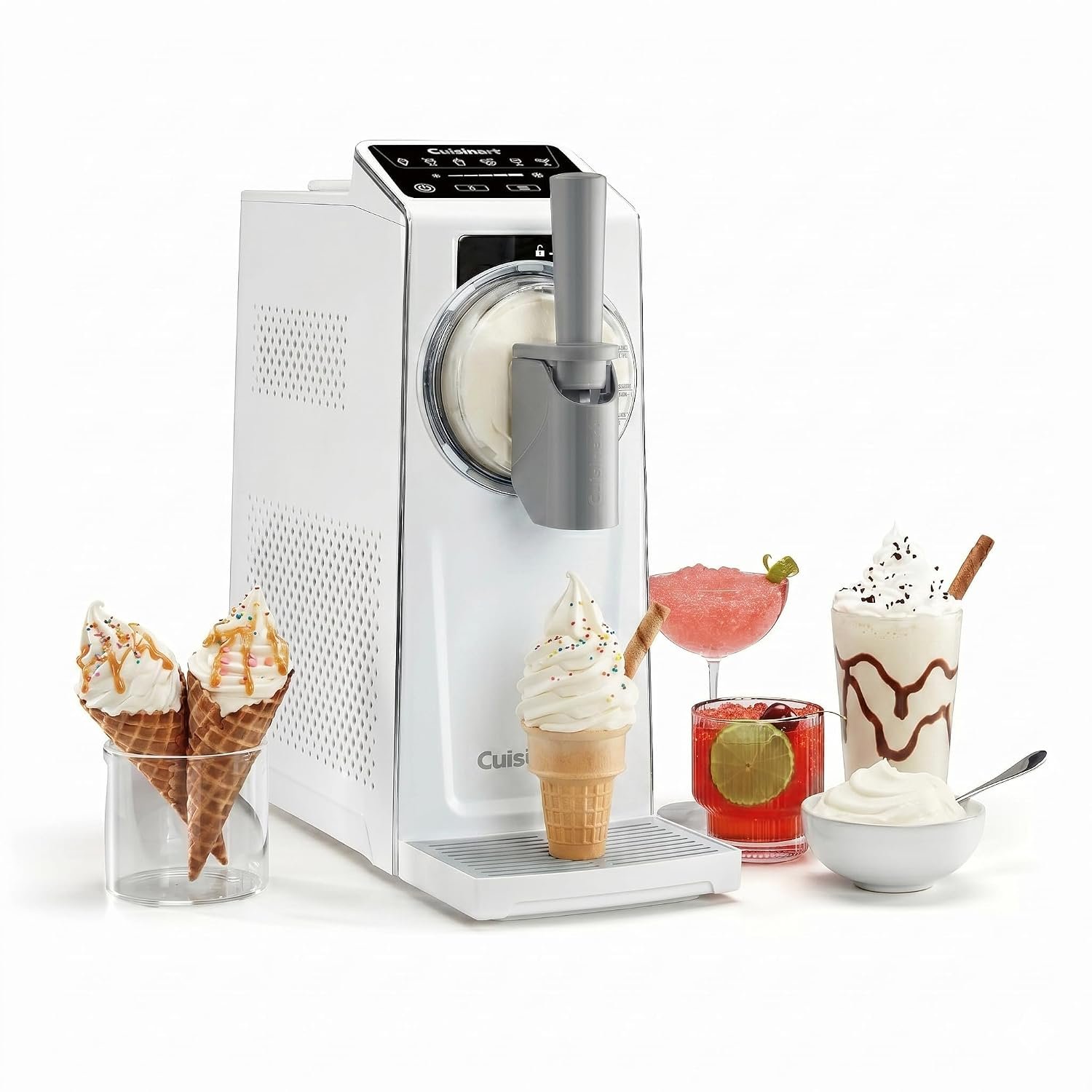 Cuisinart Frost Fusion® Makes fast Frozen Drinks & Soft Serve Ice Cream with 6 modes. No ice needed, ready in 30 mins, self‑rinsing, built to last with a 3‑year warranty.