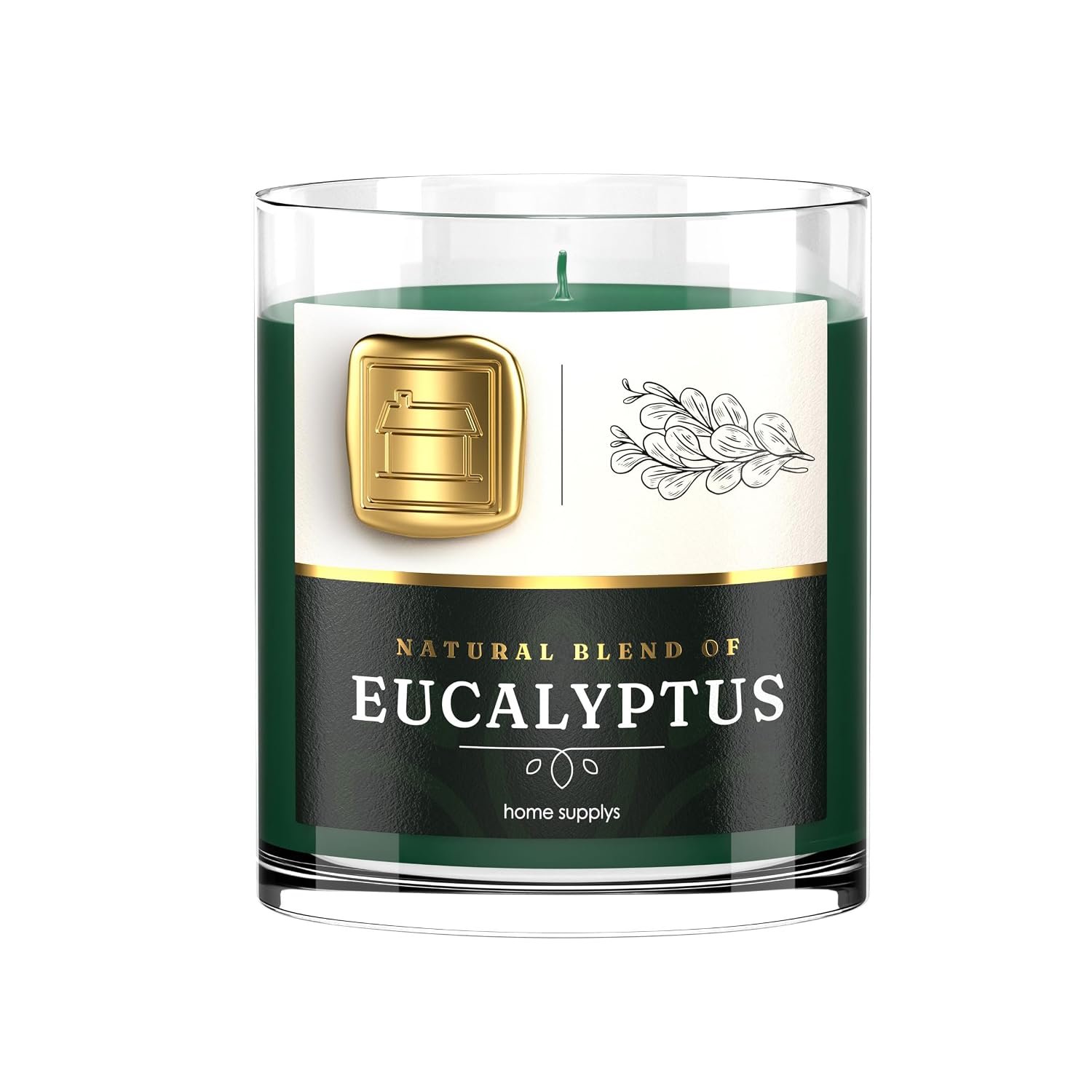 Large Eucalyptus Candle - Candle Gift for Women & Men with Lid - (280g/60hr) Long Burn Time with Eucalyptus, Amber, Mint & Pine - Organic & Vegan Scented - Relaxation, Aromatherapy & Wellness
