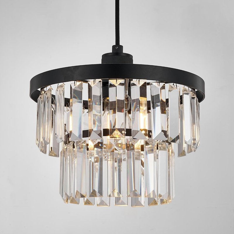 HARPER LIVING Easy Fit Pendant Shade, Matt Black Ceiling Light Shade with Diameter 25cm - Modern Lamp Shades for Bedroom Kitchen Living Room Dining Room