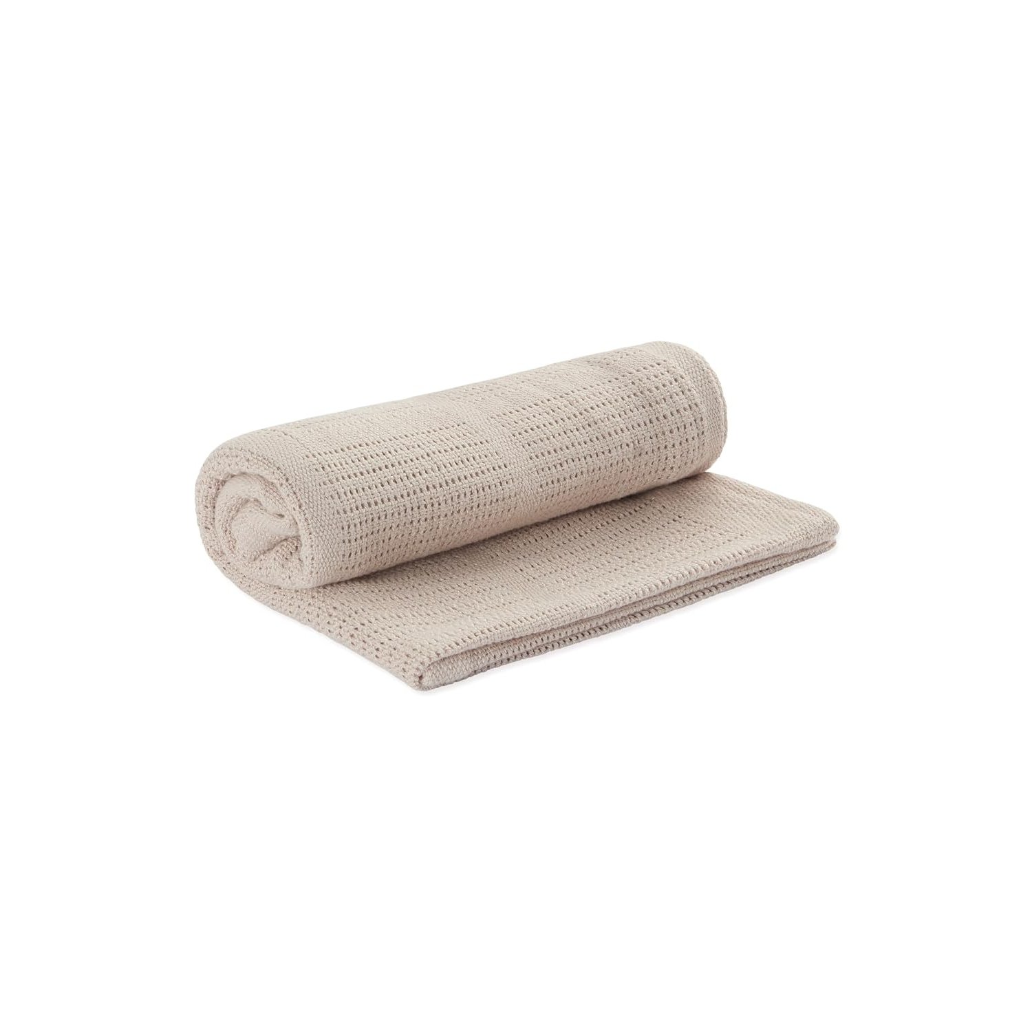 MORI Cellular Blanket Taupe Organic Cotton Bamboo 70x100cm Lightweight Breathable for Newborn Durable Comfortable Swaddle Ideal for Cot Crib Moses Basket Pram or Travel