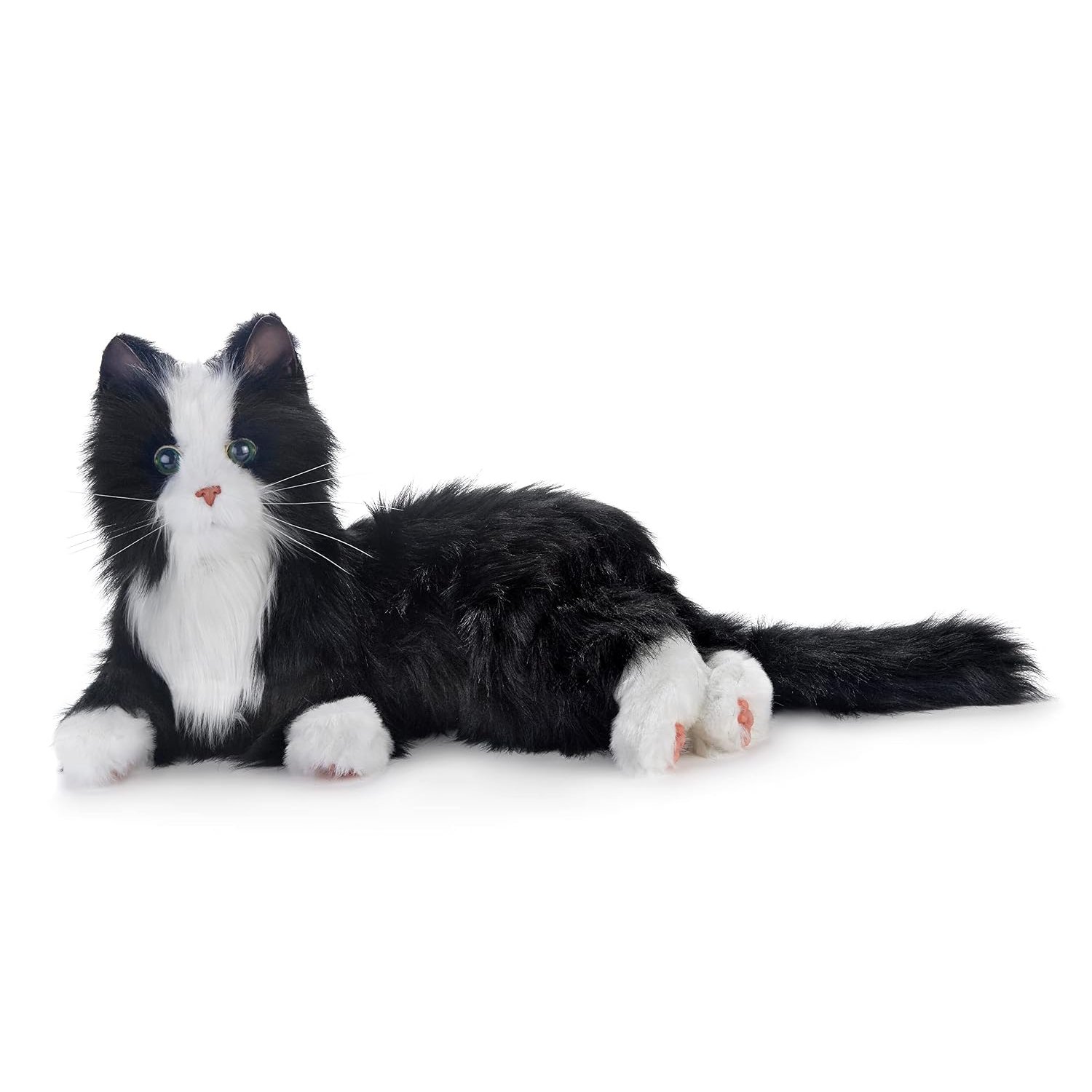 Ageless Innovation Joy For All Interactive Pet Cat - Lifelike & Realistic Companion with Soft Fur and Soothing Purrs, No Assembly Required - Black & White Tuxedo