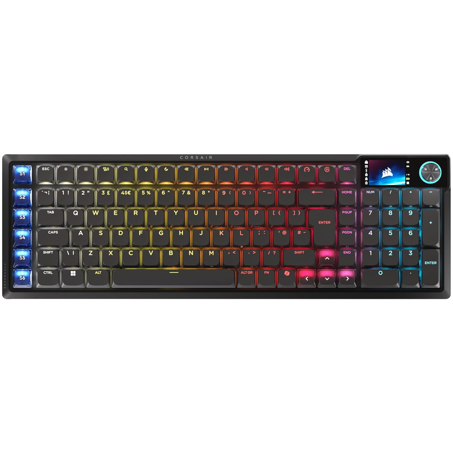 Corsair VANGUARD AIR 99 WIRELESS Low-Profile Optical-Mechanical RGB Gaming Keyboard – QWERTY UK, 99% Layout, OPX Switches, 8000Hz Hyper-Polling, Stream Deck Integration, Flashtap SOCD – Black