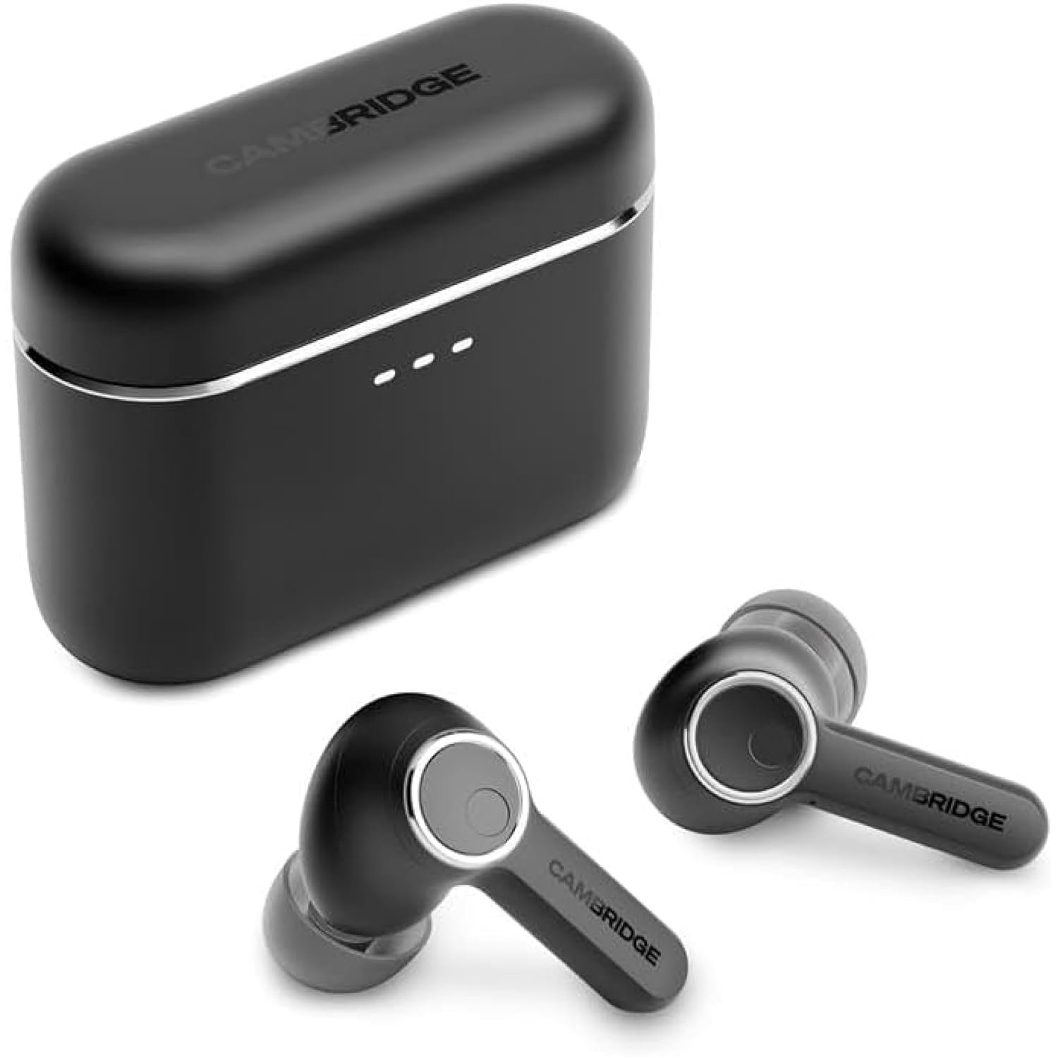 Cambridge Audio Melomania A100 - True Wireless Earbuds, Lightweight In-Ear Headphones with Adaptive Active Noise Cancelling, aptX™ Lossless Bluetooth, Up to 39-Hour Battery with Charging Case – Black