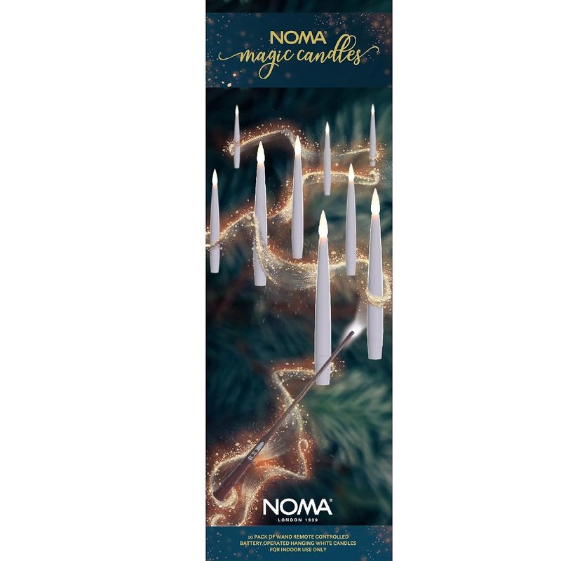 Noma Magic Candles with Wand Remote, 10 x Hanging Candles, White