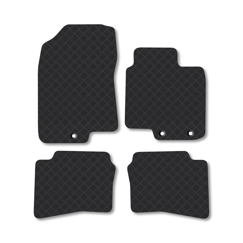 Hyundai i20 (2015-2020) Press stud floor fixing Rubber Car Mats Compatible with Tailored Fit Heavy-Duty Floor Mats Set Accessory Waterproof Durable Custom Fit 4 Pieces Water Resistant Easy-Clean With