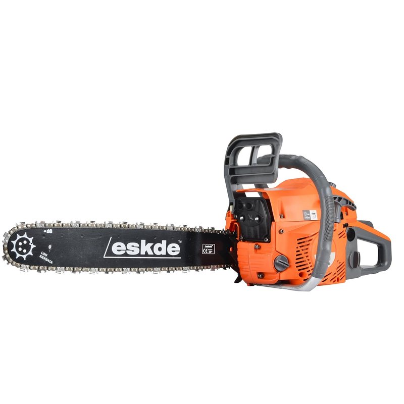 Petrol Chainsaw 20 Inch - 58cc Petrol Chain Saw with Powerful 3.4HP 2-Stroke Engine for Chopping Logs, Trees | Top Handle Chainsaw with Storage Bag, Tool Kit, Fuel Mixing Bottle and Bar Cover | eSkde