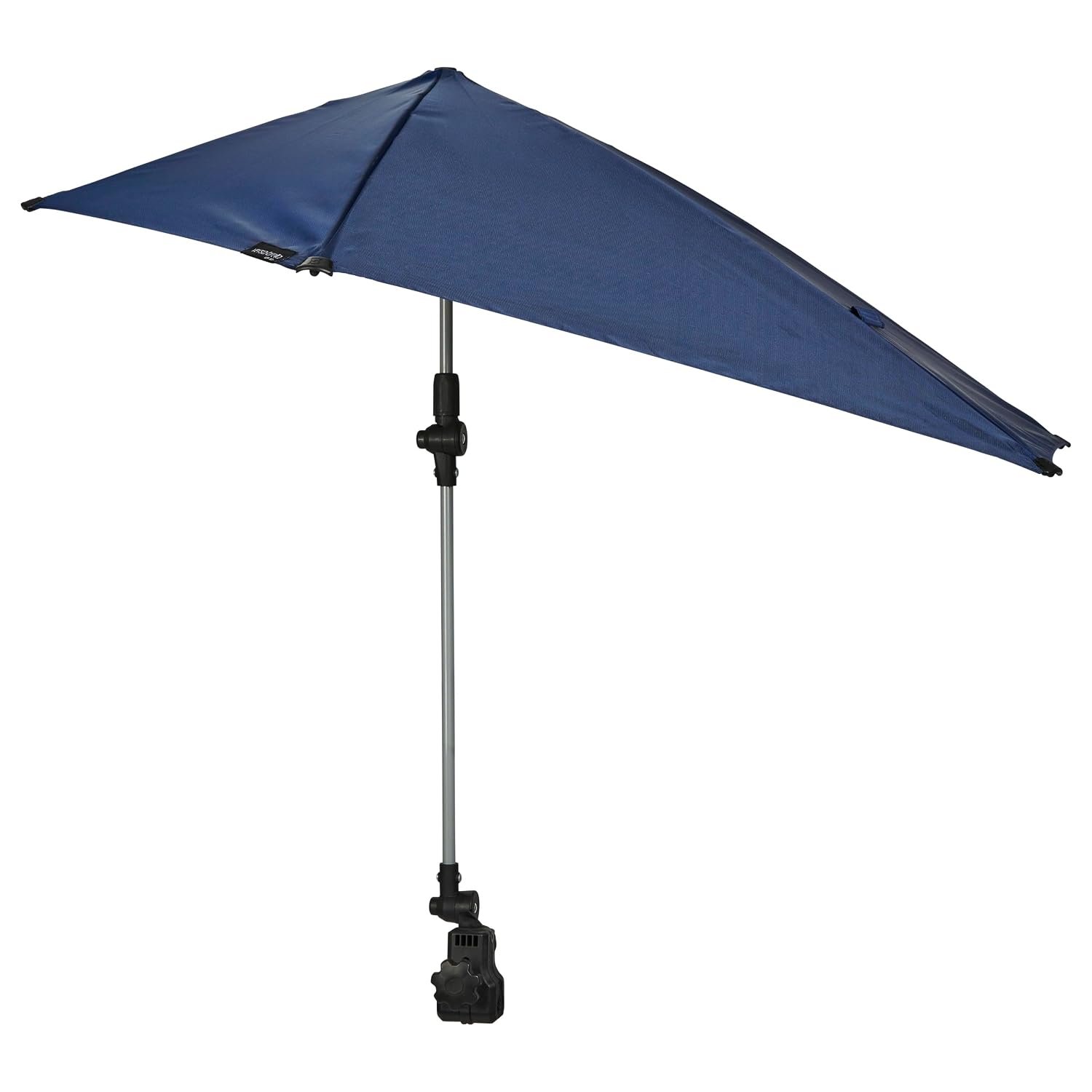 Versa-Brella Adjustable Umbrella with 360 Degree 3-Way Swivel, UPF 50+ Lining for Chairs, Lightweight & Easy Set Up, 107cm, For Beach, Camping, Outdoor Patio, Sports Activities and Strollers- Blue