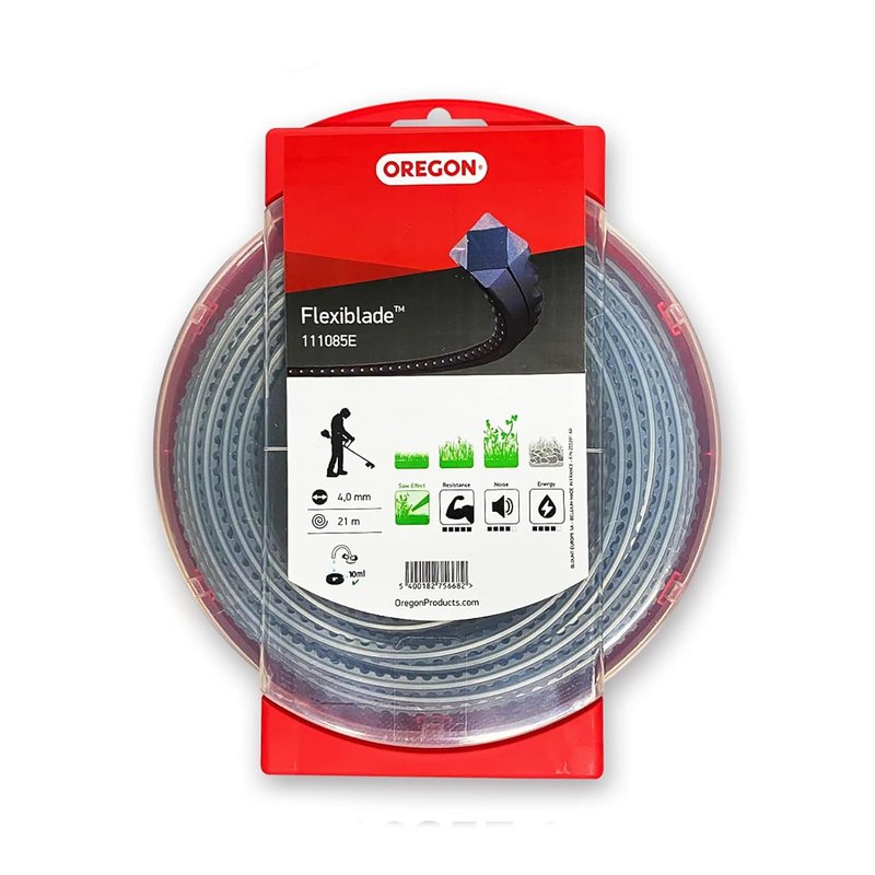 Oregon Serrated 4mm Strimmer Line, Tackles Thick Grass, Weeds, Tough Vegetation & Brambles, Professional Heavy Duty Durable Strimmer Wire, Fits Most Standard Models, 4.0 mm x 21 m (111085E)