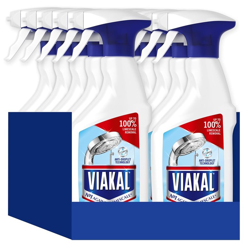Viakal Limescale Remover Spray, Classic, Cleaning Products, Bathroom Cleaner Spray, 5 Litre (500 ml x 10), Toilet Cleaner Limescale Remover