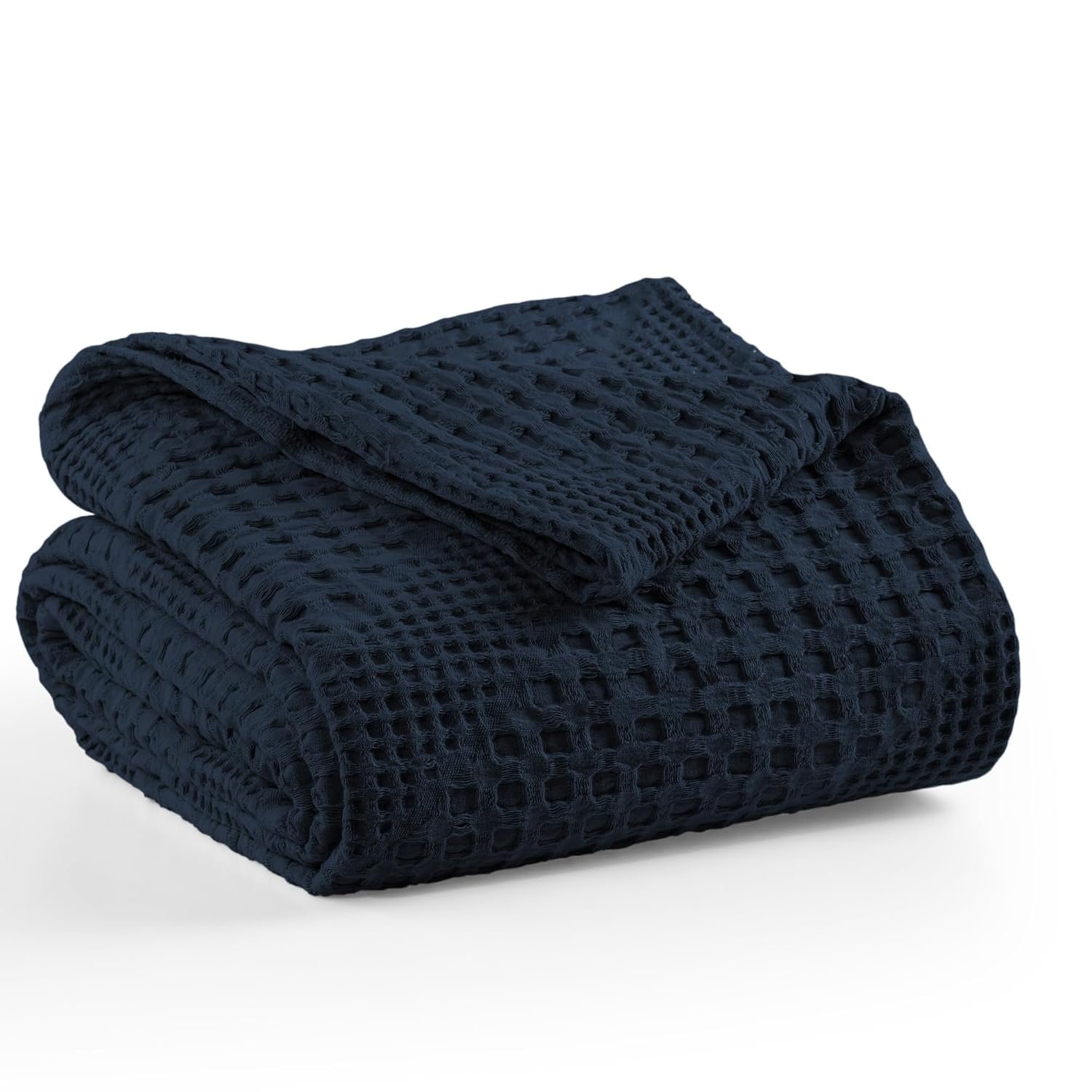 Milam London Bed Throw King Size Bedspread | 100% Cotton Soft Throw Blanket For Bed | Sofa Throws Large 3 Seater | Joanna Collection | Navy Blue - 220 x 250 cm