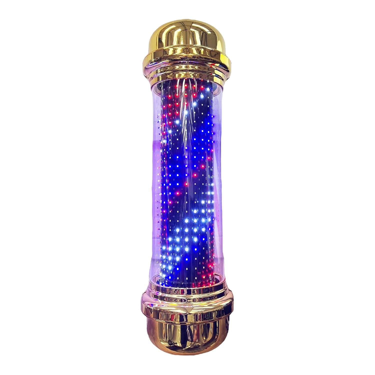 Gabri Barber Pole Light with Rotating Red White Blue Stripes, LED, Wall Mount Salon Decor, Energy-Saver Classic Light Fixture for Hair Salons, Barbershop, Hairdresser (Led Gold 70cm)