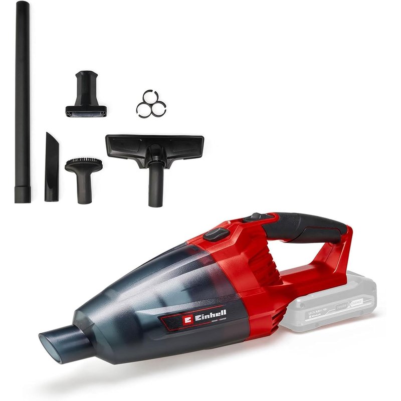 Einhell TE-VC 18 Li-Solo PXC cordless handheld vacuum cleaner (lithium-ion, 540 ml dust container, 3 nozzles, extension, wall bracket, supplied without a battery or charger)