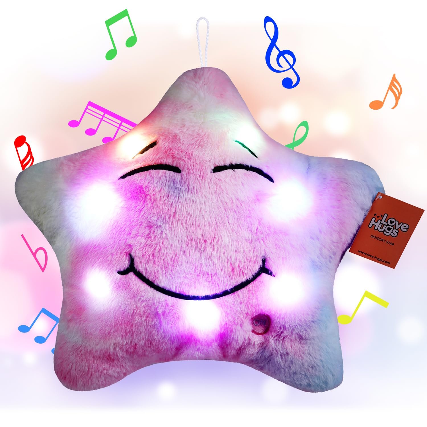 LoveHugs Musical Star Teddy Sensory Light - Sensory Toys For Autism - Sleep Aid For Kids - Light Up Toys Sensory Twinkle Twinkle Little Star Toy