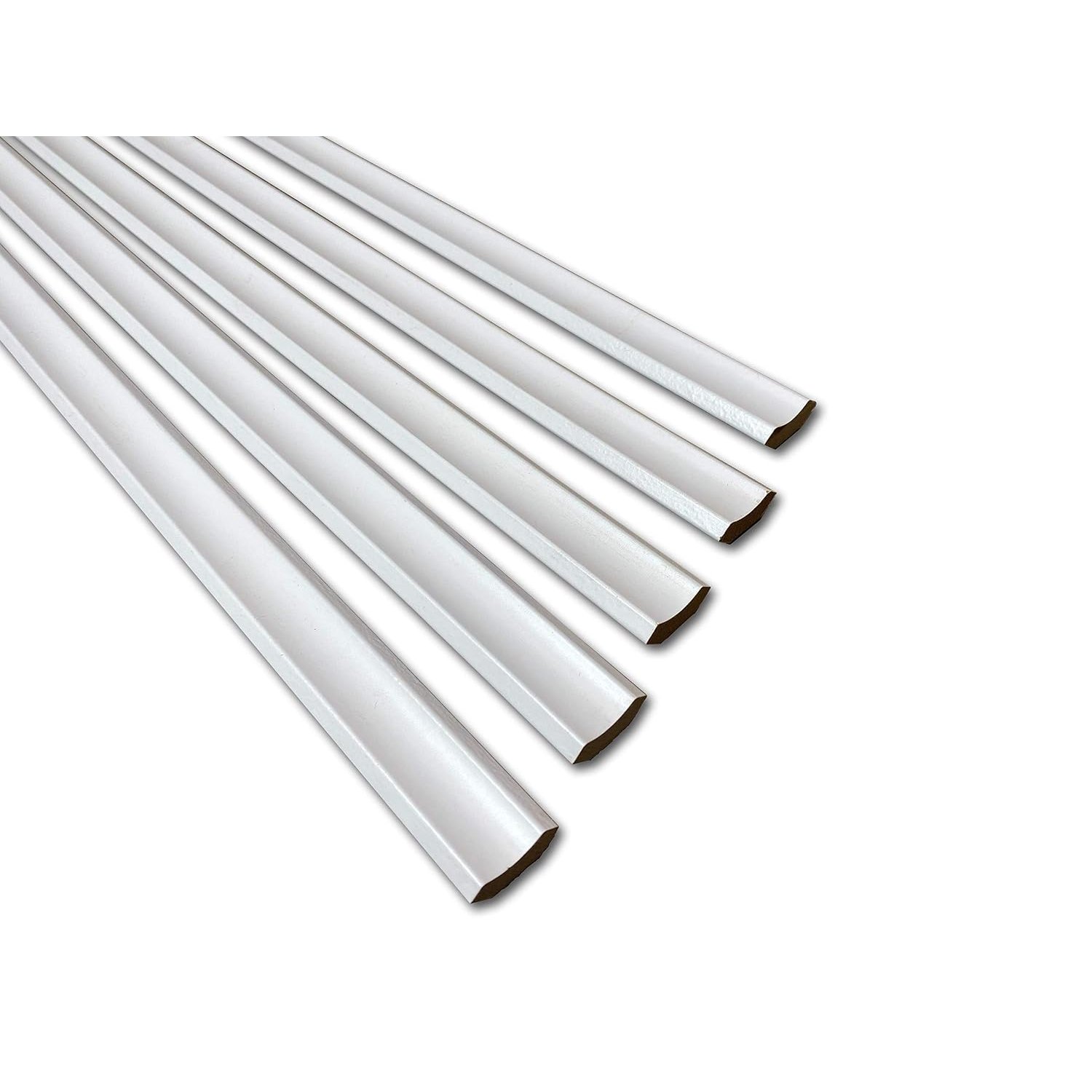 Grandismo - White Scotia/Laminate Floor Beading & Skirting - 2.4m Lengths x 10 Lengths - Paintable/Floor Edging Strip