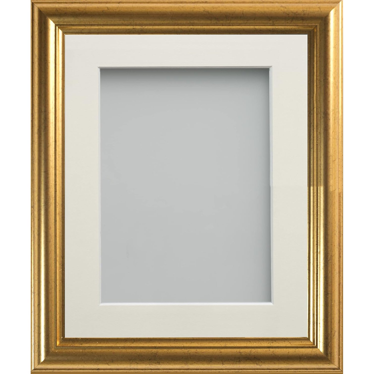 Frame Company Eldridge Gold Picture Photo Frame 14 x 11 Inch or A4 Photo with Ivory Mount, Real Glass, Traditional Decorative Gold Finish, 30mm Wide Moulding, Overall Size 16.4 x 13.4 Inch