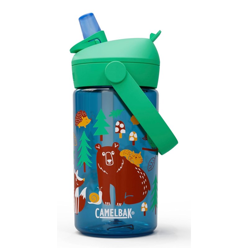 Camelbak Thrive Flip Straw Kids 415 ml – sport bottle – leak-proof – child-friendly size – easy drinking closure – ideal for on the go – Friendly Forest, size: OS