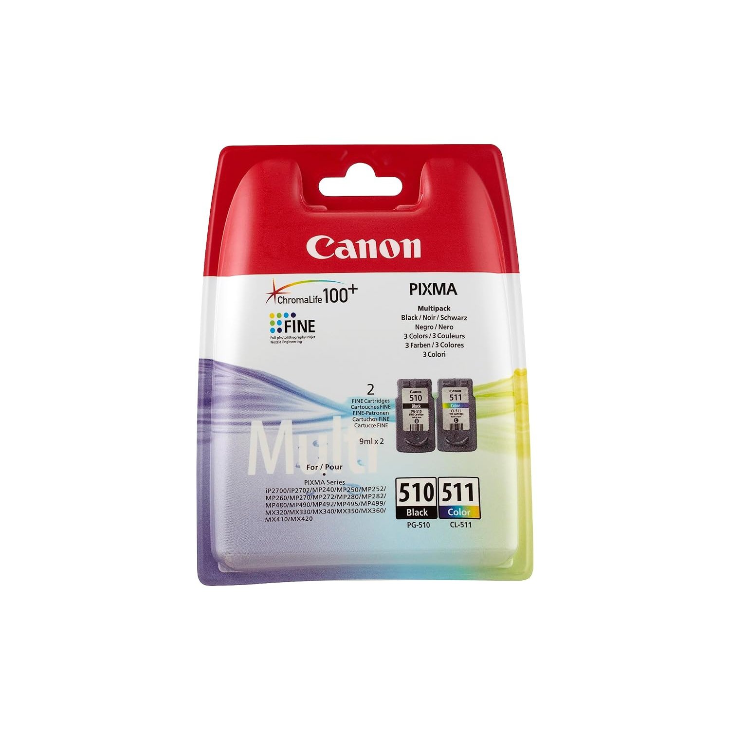 Canon PG510/ CL511 Ink Cartridges - Black/Colour, Medium